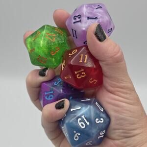 Chonk 34mm D20 Jumbo Gaming Dice Lot 5 Pieces